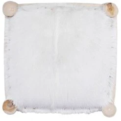 Sgabello Da Bar In Vera Pelle Di Capra E Legno Massello Di Teak -Garden Home sgabello da bar in vera pelle di capra e legno massello di teak 6