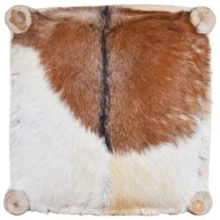 Sgabello Da Bar In Vera Pelle Di Capra E Legno Massello Di Teak -Garden Home sgabello da bar in vera pelle di capra e legno massello di teak 7