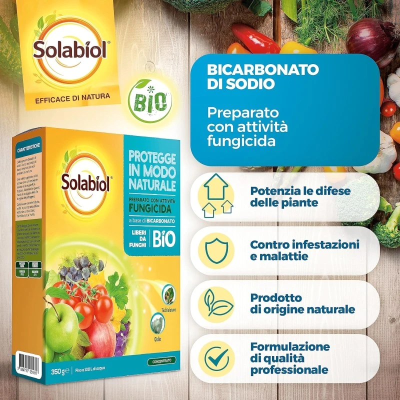 SOLABIOL Bicarbonato X 350 Gr Fungicida Naturale 2 SOLABIOL Bicarbonato X 350 Gr Fungicida Naturale - immagine 2