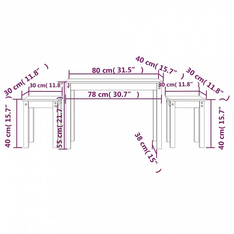 Tavolini A Incastro 3 Pz Grigio In Legno Massello Di Pino 9 Tavolini A Incastro 3 Pz Grigio In Legno Massello Di Pino - immagine 9