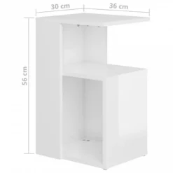 Tavolino Bianco Lucido 36x30x56 Cm In Truciolato 12 Tavolino Bianco Lucido 36x30x56 Cm In Truciolato -Garden Home tavolino bianco lucido 36x30x56 cm in truciolato 5