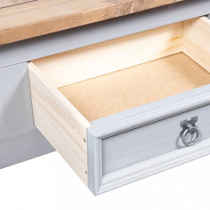 Tavolino Caffé Pino Messicano Corona Range Grigio 100x60x45cm 4 Tavolino Caffé Pino Messicano Corona Range Grigio 100x60x45cm - immagine 4