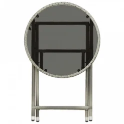 Tavolino Da Caffè Grigio 60 Cm In Polyrattan E Vetro Temperato -Garden Home tavolino da caffe grigio 60 cm in polyrattan e vetro temperato 4