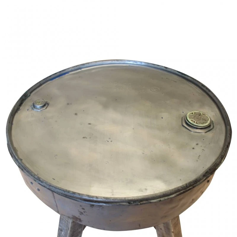 Tavolino Da Caffè In Legno Massello Recuperato 60x45 Cm Argento 3 Tavolino Da Caffè In Legno Massello Recuperato 60x45 Cm Argento - immagine 3