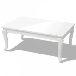 Tavolino Da Salotto 100x60x42 Cm Bianco Lucido -Garden Home tavolino da salotto 100x60x42 cm bianco lucido 1