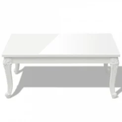 Tavolino Da Salotto 100x60x42 Cm Bianco Lucido -Garden Home tavolino da salotto 100x60x42 cm bianco lucido 2