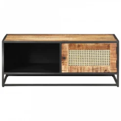 Tavolino Da Salotto 90x50x35 Cm Legno Di Mango Grezzo E Canna 10 Tavolino Da Salotto 90x50x35 Cm Legno Di Mango Grezzo E Canna -Garden Home tavolino da salotto 90x50x35 cm legno di mango grezzo e canna 1