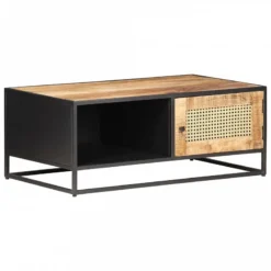 Tavolino Da Salotto 90x50x35 Cm Legno Di Mango Grezzo E Canna 17 Tavolino Da Salotto 90x50x35 Cm Legno Di Mango Grezzo E Canna -Garden Home tavolino da salotto 90x50x35 cm legno di mango grezzo e canna 8