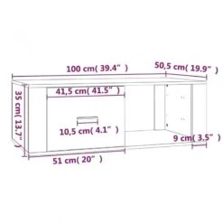 Tavolino Da Salotto Bianco 100x50,5x35 Cm In Legno Multistrato -Garden Home tavolino da salotto bianco 100x505x35 cm in legno multistrato 9