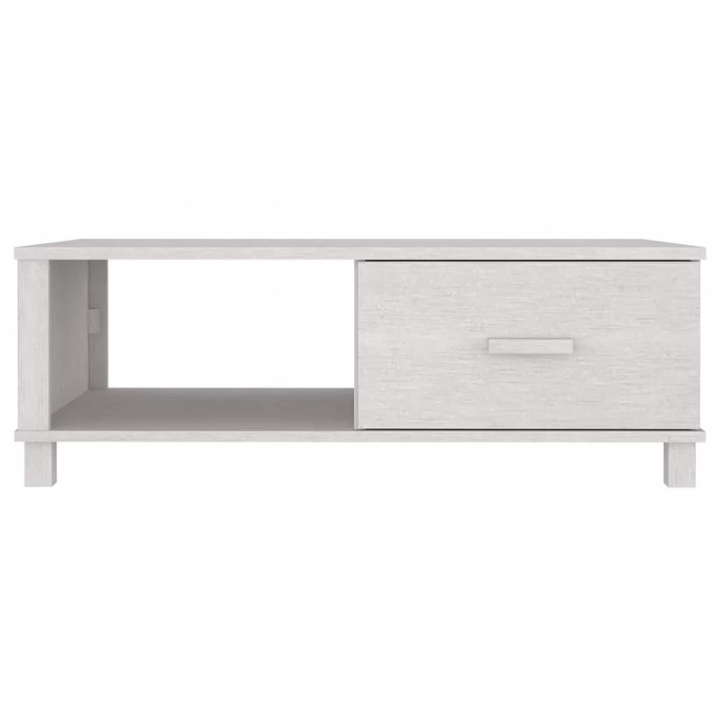 Tavolino Da Salotto Bianco 100x55x35 Cm Legno Massello Di Pino 5 Tavolino Da Salotto Bianco 100x55x35 Cm Legno Massello Di Pino - immagine 5