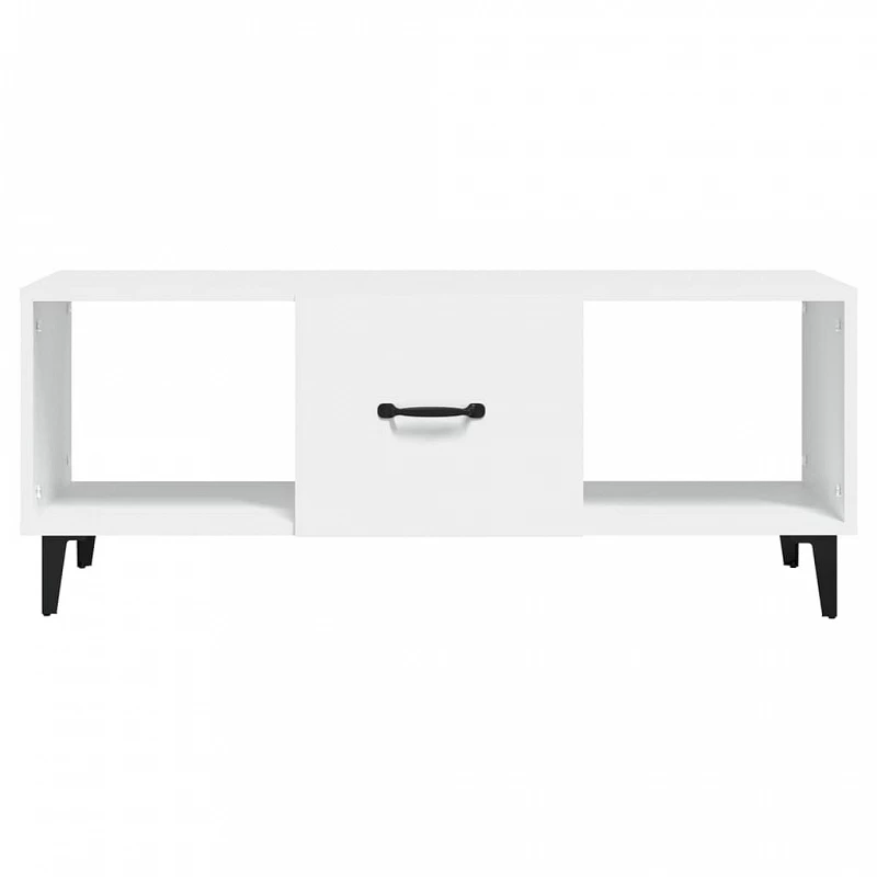 Tavolino Da Salotto Bianco 102x50x40 Cm In Legno Multistrato 5 Tavolino Da Salotto Bianco 102x50x40 Cm In Legno Multistrato - immagine 5