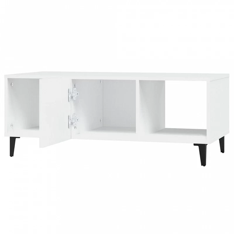 Tavolino Da Salotto Bianco 102x50x40 Cm In Legno Multistrato 6 Tavolino Da Salotto Bianco 102x50x40 Cm In Legno Multistrato - immagine 6