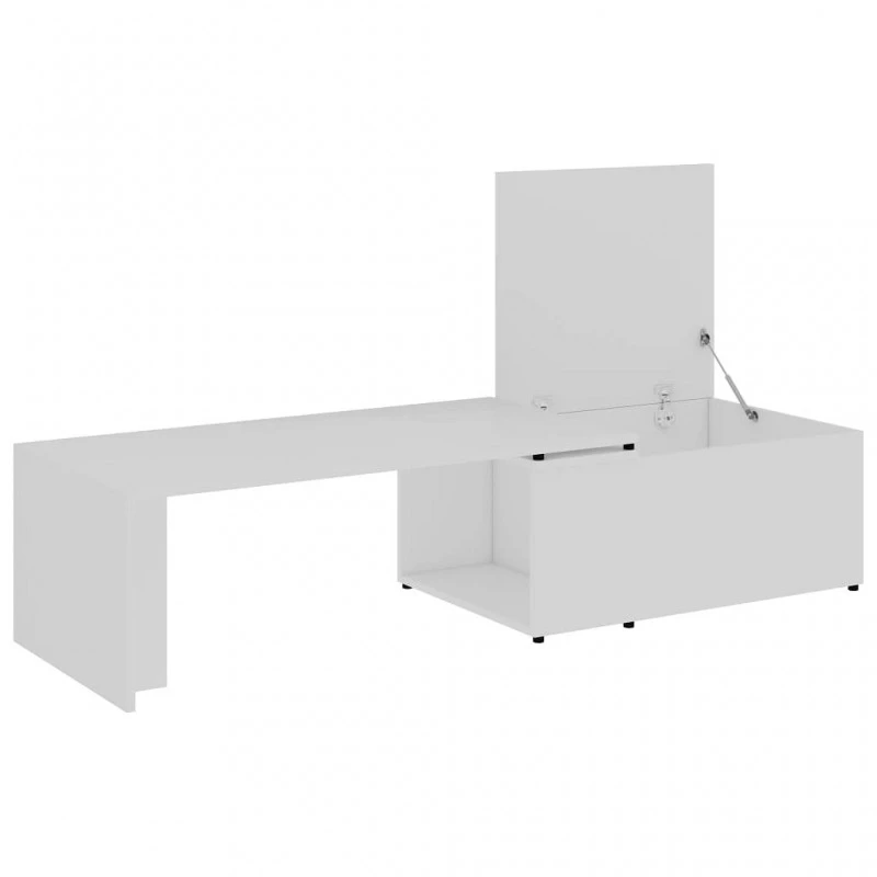 Tavolino Da Salotto Bianco 150x50x35 Cm In Legno Multistrato 6 Tavolino Da Salotto Bianco 150x50x35 Cm In Legno Multistrato - immagine 6