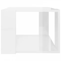 Tavolino Da Salotto Bianco Lucido 40x40x30 Cm Legno Multistrato -Garden Home tavolino da salotto bianco lucido 40x40x30 cm legno multistrato 3