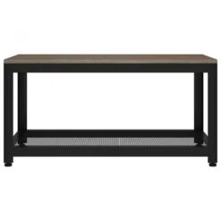 Tavolino Da Salotto Grigio E Nero 90x45x45 Cm In MDF E Ferro -Garden Home tavolino da salotto grigio e nero 90x45x45 cm in mdf e ferro 2