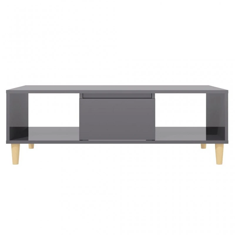 Tavolino Da Salotto Grigio Lucido 103,5x60x35 Cm In Truciolato 5 Tavolino Da Salotto Grigio Lucido 103,5x60x35 Cm In Truciolato - immagine 5