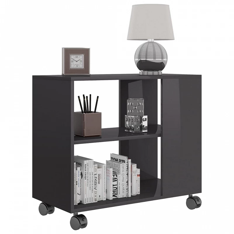 Tavolino Da Salotto Grigio Lucido 70x35x55 Cm Legno Multistrato 3 Tavolino Da Salotto Grigio Lucido 70x35x55 Cm Legno Multistrato - immagine 3