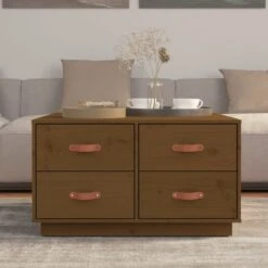 Tavolino Da Salotto Miele 80x80x45 Cm Legno Massello Di Pino -Garden Home tavolino da salotto miele 80x80x45 cm legno massello di pino 2
