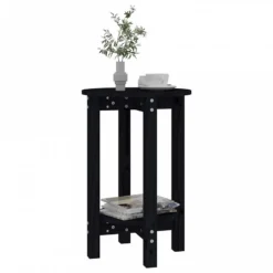 Tavolino Da Salotto Nero Ø 40x60 Cm In Legno Massello Di Pino 11 Tavolino Da Salotto Nero Ø 40x60 Cm In Legno Massello Di Pino -Garden Home tavolino da salotto nero o 40x60 cm in legno massello di pino 3