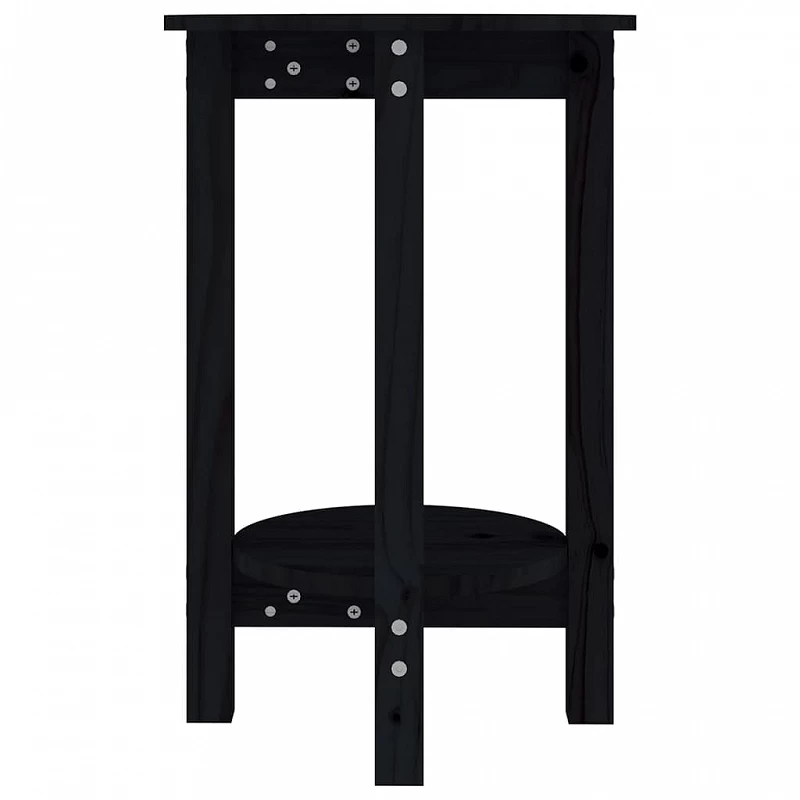 Tavolino Da Salotto Nero Ø 40x60 Cm In Legno Massello Di Pino 5 Tavolino Da Salotto Nero Ø 40x60 Cm In Legno Massello Di Pino - immagine 5