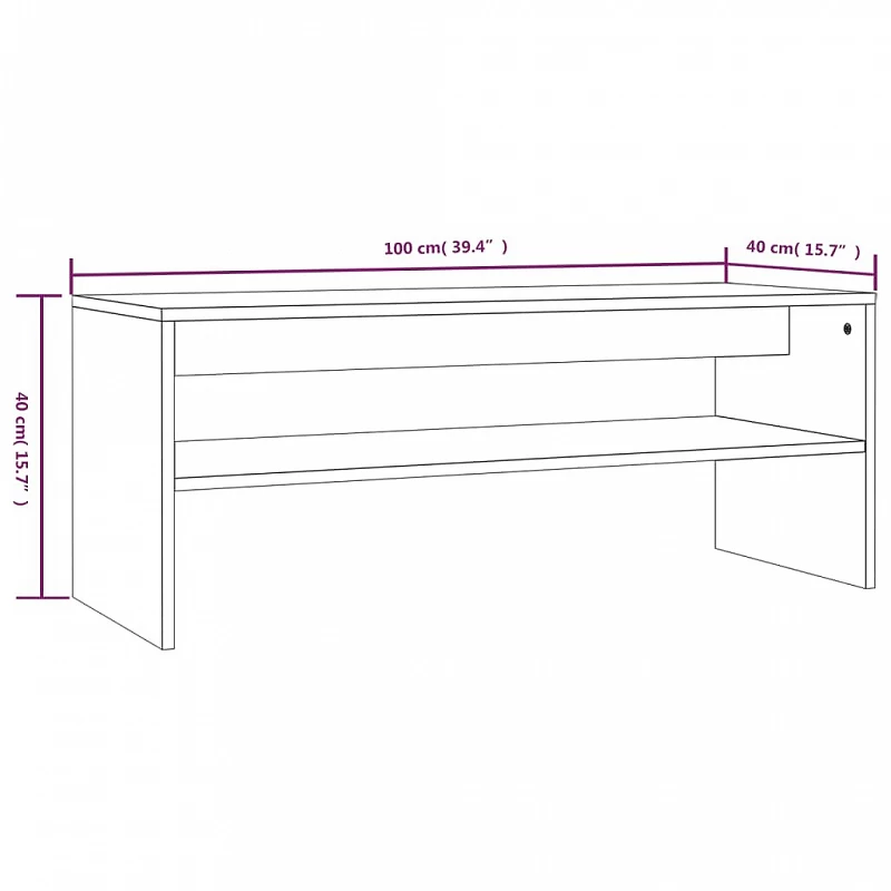 Tavolino Da Salotto Rovere Fumo 100x40x40 Cm Legno Multistrato 7 Tavolino Da Salotto Rovere Fumo 100x40x40 Cm Legno Multistrato - immagine 7