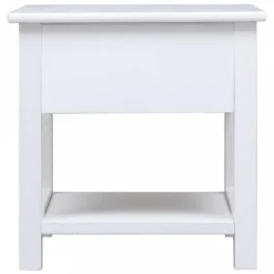 Tavolino Laterale Bianco 40x40x40 Cm In Legno Di Paulownia -Garden Home tavolino laterale bianco 40x40x40 cm in legno di paulownia 2