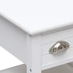 Tavolino Laterale Bianco 40x40x40 Cm In Legno Di Paulownia -Garden Home tavolino laterale bianco 40x40x40 cm in legno di paulownia 4