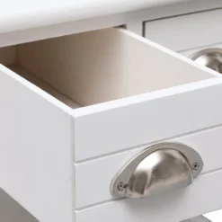 Tavolino Laterale Bianco 40x40x40 Cm In Legno Di Paulownia -Garden Home tavolino laterale bianco 40x40x40 cm in legno di paulownia 5