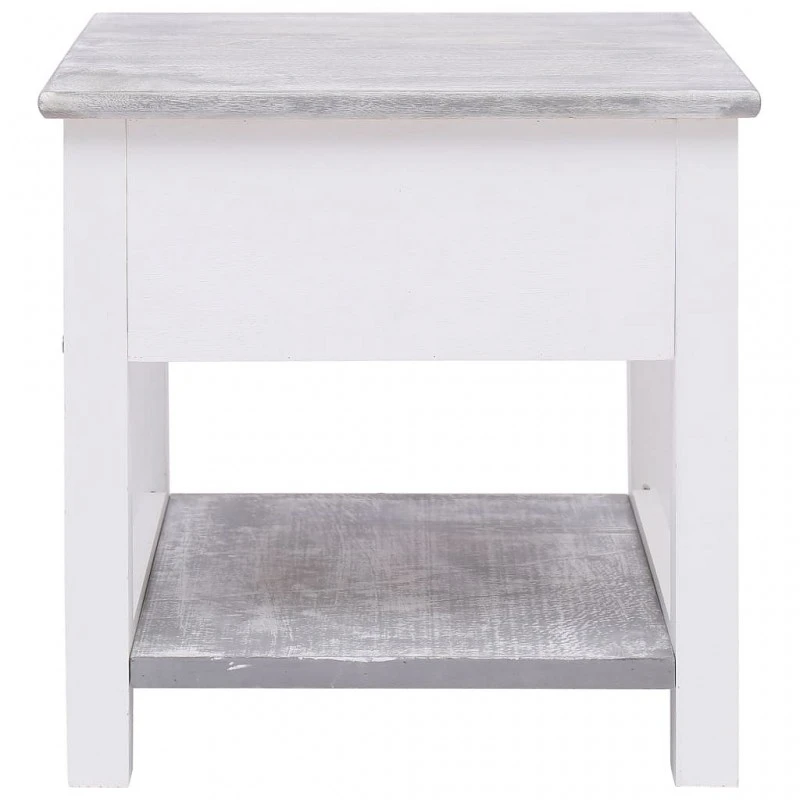 Tavolino Laterale Grigio 40x40x40 Cm In Legno Di Paulownia 3 Tavolino Laterale Grigio 40x40x40 Cm In Legno Di Paulownia - immagine 3