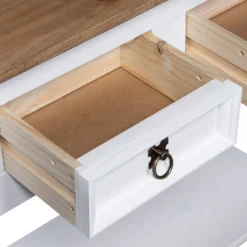 Tavolo Console In Pino Messicano Corona Bianco 90x34,5x73 Cm 13 Tavolo Console In Pino Messicano Corona Bianco 90x34,5x73 Cm -Garden Home tavolo console in pino messicano corona bianco 90x345x73 cm 5