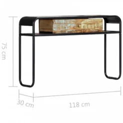 Tavolo Consolle 118x30x75 Cm In Legno Massello Di Recupero -Garden Home tavolo consolle 118x30x75 cm in legno massello di recupero 7