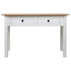 Tavolo Consolle Bianco 110x40x72 Cm Legno Massello Pino Panama 10 Tavolo Consolle Bianco 110x40x72 Cm Legno Massello Pino Panama -Garden Home tavolo consolle bianco 110x40x72 cm legno massello pino panama 1