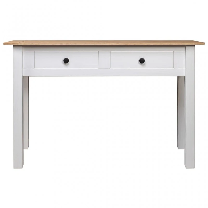 Tavolo Consolle Bianco 110x40x72 Cm Legno Massello Pino Panama 2 Tavolo Consolle Bianco 110x40x72 Cm Legno Massello Pino Panama - immagine 2