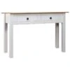 Tavolo Consolle Bianco 110x40x72 Cm Legno Massello Pino Panama -Garden Home tavolo consolle bianco 110x40x72 cm legno massello pino panama