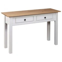Tavolo Consolle Bianco 110x40x72 Cm Legno Massello Pino Panama 12 Tavolo Consolle Bianco 110x40x72 Cm Legno Massello Pino Panama -Garden Home tavolo consolle bianco 110x40x72 cm legno massello pino panama 3