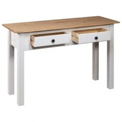 Tavolo Consolle Bianco 110x40x72 Cm Legno Massello Pino Panama 14 Tavolo Consolle Bianco 110x40x72 Cm Legno Massello Pino Panama -Garden Home tavolo consolle bianco 110x40x72 cm legno massello pino panama 5