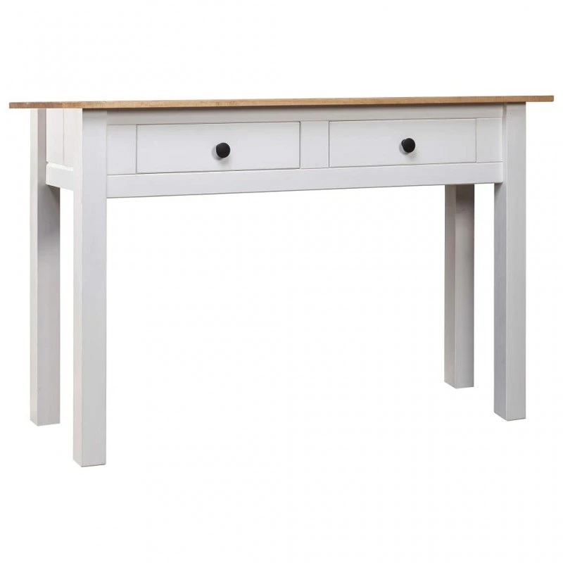 Tavolo Consolle Bianco 110x40x72 Cm Legno Massello Pino Panama 1 Tavolo Consolle Bianco 110x40x72 Cm Legno Massello Pino Panama