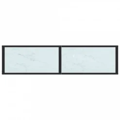 Tavolo Consolle Bianco Marmo 140x35x75,5 Cm In Vetro Temperato -Garden Home tavolo consolle bianco marmo 140x35x755 cm in vetro temperato 4