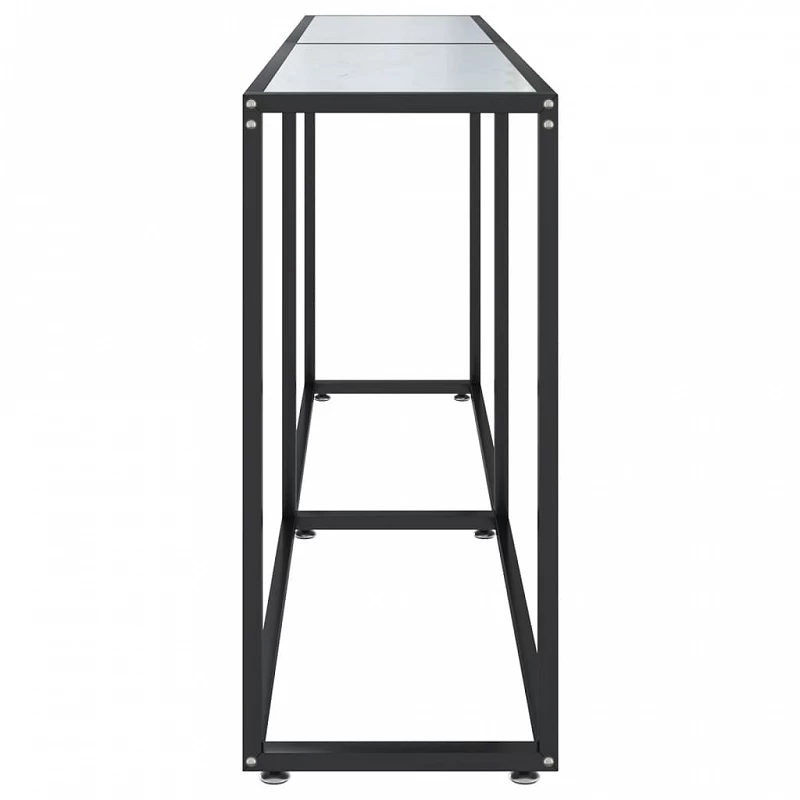 Tavolo Consolle Bianco Marmo 180x35x75,5 Cm In Vetro Temperato 4 Tavolo Consolle Bianco Marmo 180x35x75,5 Cm In Vetro Temperato - immagine 4