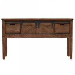 Tavolo Consolle In Massello Di Abete 131x35,5x75cm Marrone -Garden Home tavolo consolle in massello di abete 131x355x75cm marrone 1