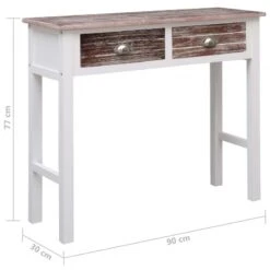 Tavolo Consolle Marrone 90x30x77 Cm In Legno -Garden Home tavolo consolle marrone 90x30x77 cm in legno 7