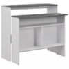 Tavolo Da Bar A 2 Livelli Bianco E Grigio 130x40x120 Cm -Garden Home tavolo da bar a 2 livelli bianco e grigio 130x40x120 cm