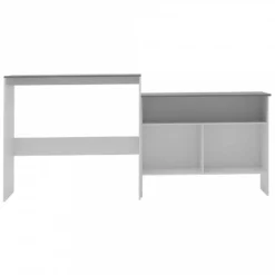 Tavolo Da Bar A 2 Livelli Bianco E Grigio 130x40x120 Cm 11 Tavolo Da Bar A 2 Livelli Bianco E Grigio 130x40x120 Cm -Garden Home tavolo da bar a 2 livelli bianco e grigio 130x40x120 cm 2