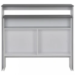 Tavolo Da Bar A 2 Livelli Bianco E Grigio 130x40x120 Cm 12 Tavolo Da Bar A 2 Livelli Bianco E Grigio 130x40x120 Cm -Garden Home tavolo da bar a 2 livelli bianco e grigio 130x40x120 cm 3