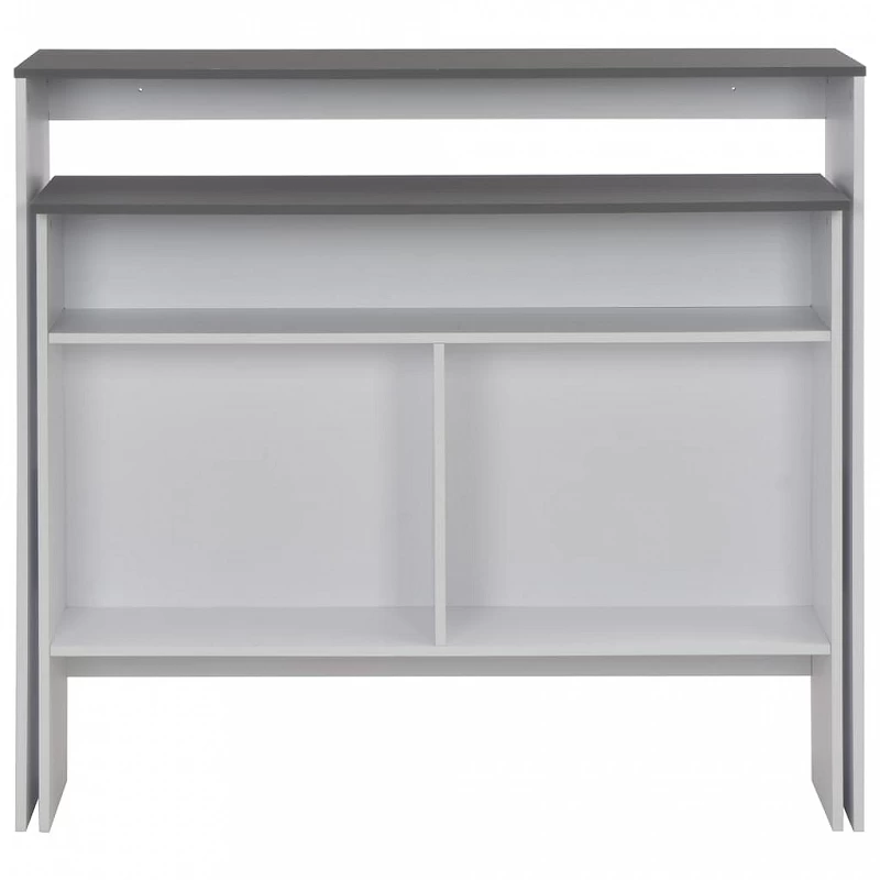 Tavolo Da Bar A 2 Livelli Bianco E Grigio 130x40x120 Cm 4 Tavolo Da Bar A 2 Livelli Bianco E Grigio 130x40x120 Cm - immagine 4