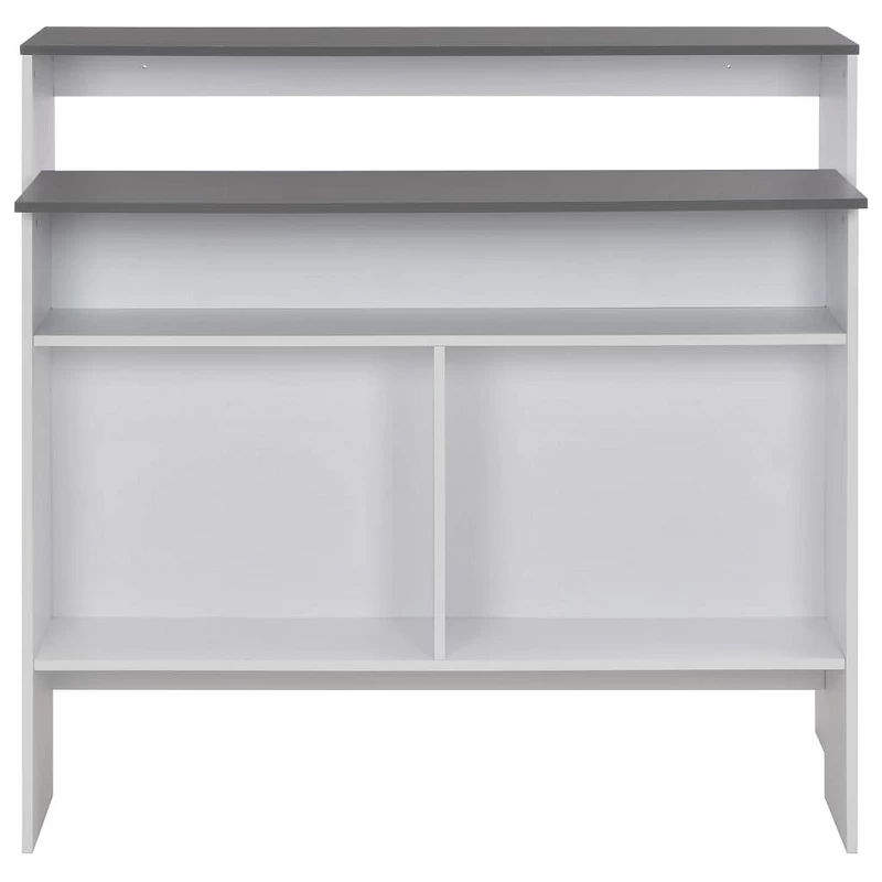 Tavolo Da Bar A 2 Livelli Bianco E Grigio 130x40x120 Cm 5 Tavolo Da Bar A 2 Livelli Bianco E Grigio 130x40x120 Cm - immagine 5