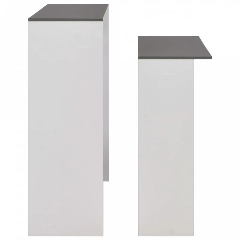 Tavolo Da Bar A 2 Livelli Bianco E Grigio 130x40x120 Cm 6 Tavolo Da Bar A 2 Livelli Bianco E Grigio 130x40x120 Cm - immagine 6