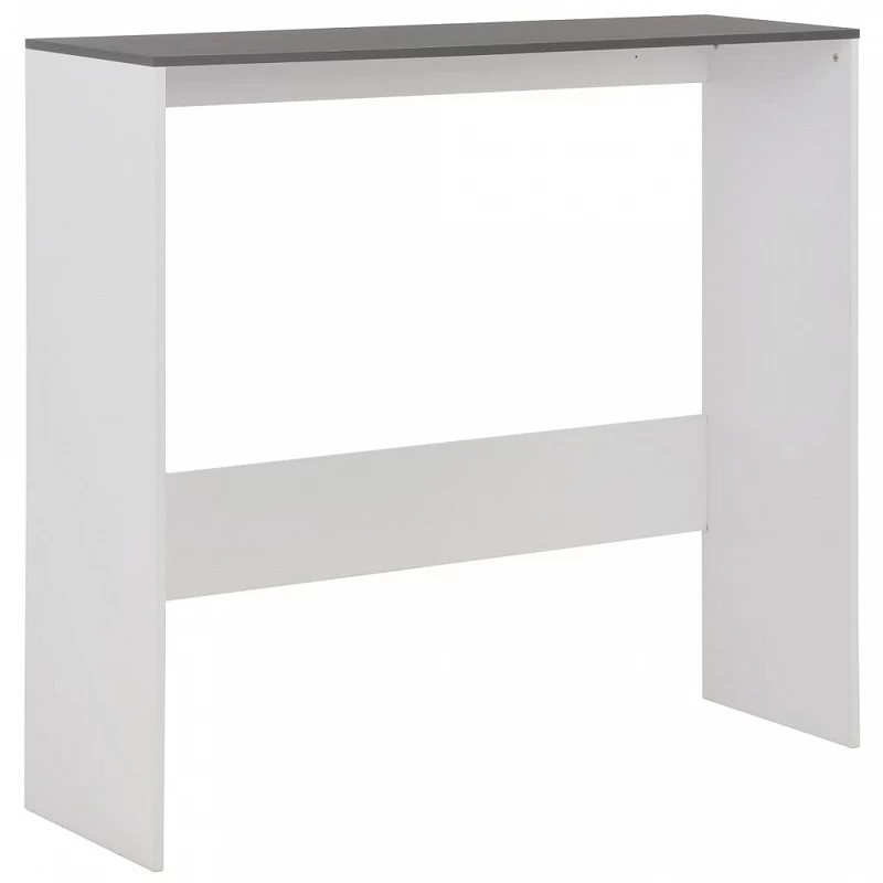 Tavolo Da Bar A 2 Livelli Bianco E Grigio 130x40x120 Cm 7 Tavolo Da Bar A 2 Livelli Bianco E Grigio 130x40x120 Cm - immagine 7