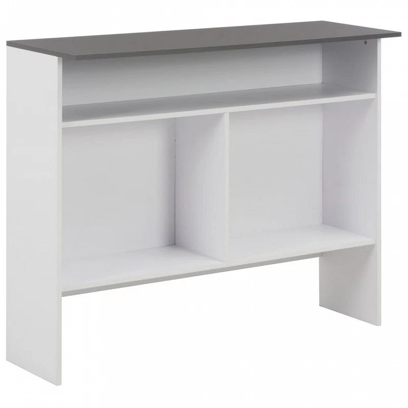 Tavolo Da Bar A 2 Livelli Bianco E Grigio 130x40x120 Cm 8 Tavolo Da Bar A 2 Livelli Bianco E Grigio 130x40x120 Cm - immagine 8