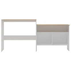 Tavolo Da Bar A 2 Livelli Bianco E Rovere 130x40x120 Cm 11 Tavolo Da Bar A 2 Livelli Bianco E Rovere 130x40x120 Cm -Garden Home tavolo da bar a 2 livelli bianco e rovere 130x40x120 cm 2